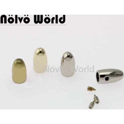 10-50pcs handbag purse zipper decoration end clips by screws strap cover clasp accessory tassel cap connector hanger