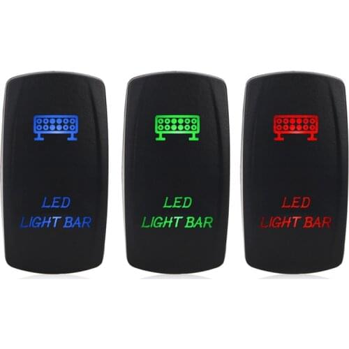 12V 24V LED Light Bar Toggle Rocker Switch SPST ON-OFF 5 Pin Blue/Red/Green for Car Boat Truck Universal