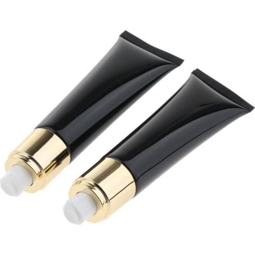 2pcs Empty Foundation Container Tubes Makeup Liquid Squeeze Bottles Suit for Outdoor Travel, Save Space