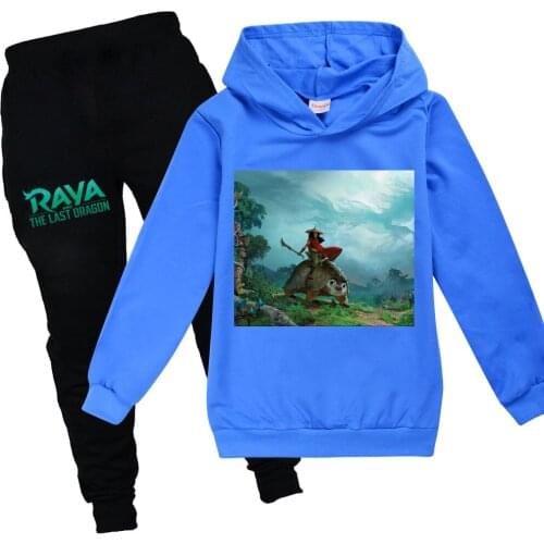 2021New child Tracksuit Autumn Clothing Sets Children Boys Girls Raya and The Last Dragon Clothes Kids Hooded Tshirt Pants Suits
