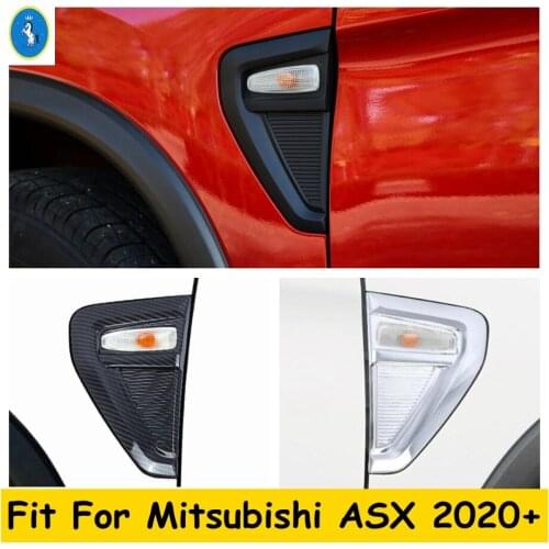 ABS Chrome / Carbon Fiber Look Exterior Refit Kit For Mitsubishi ASX 2020 2021 Car Body AC Air Flow Vent Fender Cover Trim