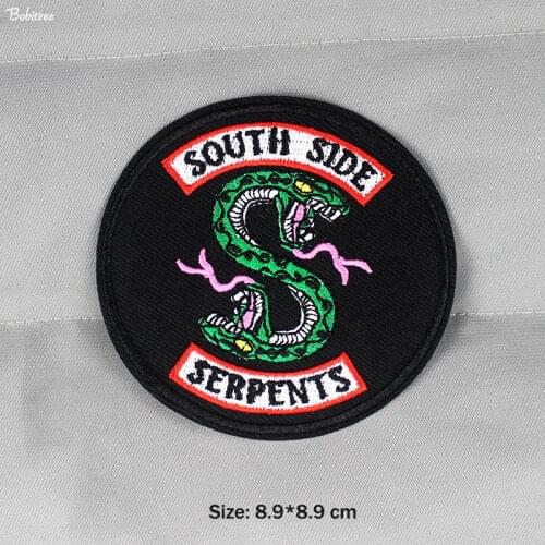 Riverdale South Side Serpents Snake Patches Embroidery for Clothes Iron on Stickers for Jackets Jeans Backpack Badges