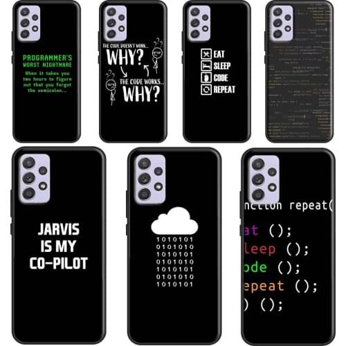 Coding Programmers code Fundas For Samsung A51 A71 A41 A31 A11 A21S A12 A32 A42 A52 A72 A02 A10 A20 S A50 A70 Case