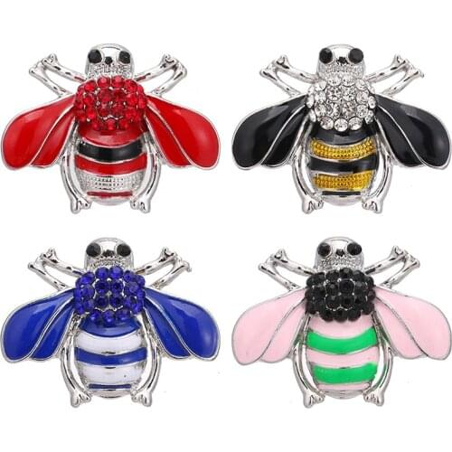 KZ3575 New beauty Cute Bee metal 18MM snap buttons fit 18mm snap bracelet snap jewelry wholesale