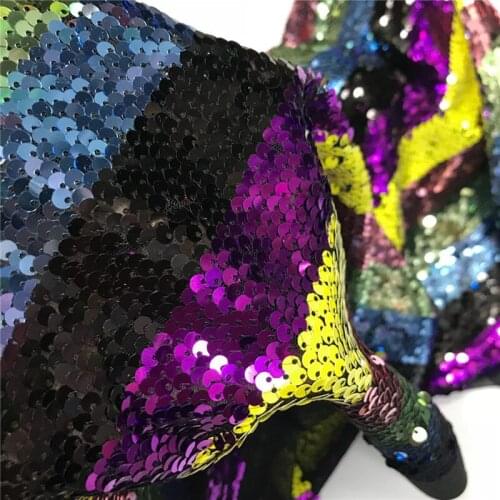 Lace127 5mm Stripe Colorful Sequined Fabrics For Womens Dress Evening Dress Stage Costume Decoration Clothing Wedding Clothes