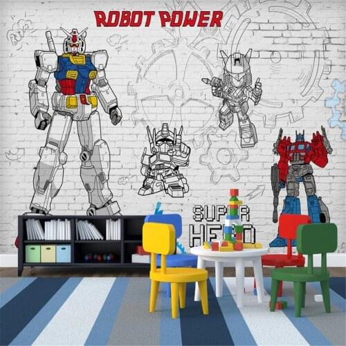 Milofi custom children cartoon 3D wallpaper mural super robot childrens room background wall decoration painting photos