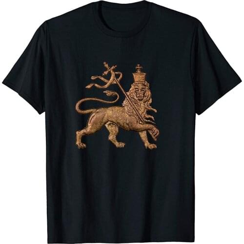 Moa Anbessa Haile Selassie Rastafarian Lion of Judah T-Shirt