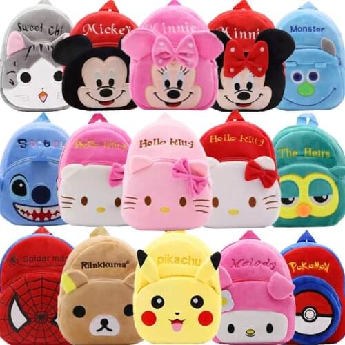 Fashion cute childrens school bag 3D cartoon printing animal plush childrens backpack kindergarten girl school bag mini backpa