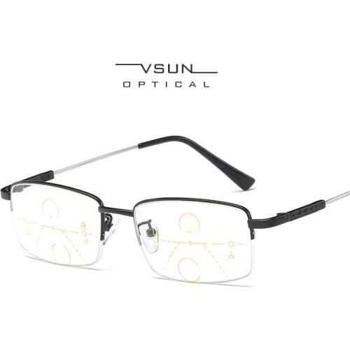 Progressive multifocal presbyopia reading glasses anti blue light proof photochromic lenses distance and near use men women