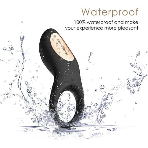 Male Longer Lasting Vibrator Ejaculation Lock Ring Tongue Clitoris Testis Stimulate Sex Toys for Man/ Couple 8 Speeds