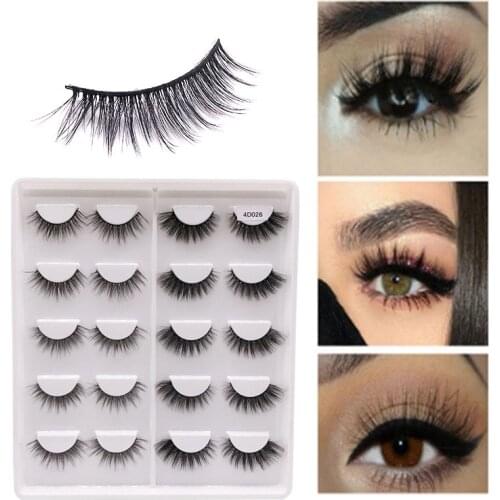 10 Pairs Faux Mink Hair False Eyelashes Natural/Thick Long Eye Lashes Volume Soft Wispy Makeup Beauty Extension Tools
