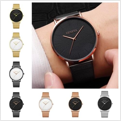New Fashion Womens Watch Casual Korean Simple Mens Watch Mesh Strap Quartz Watch Ultra-thin Student Quartz Watch
