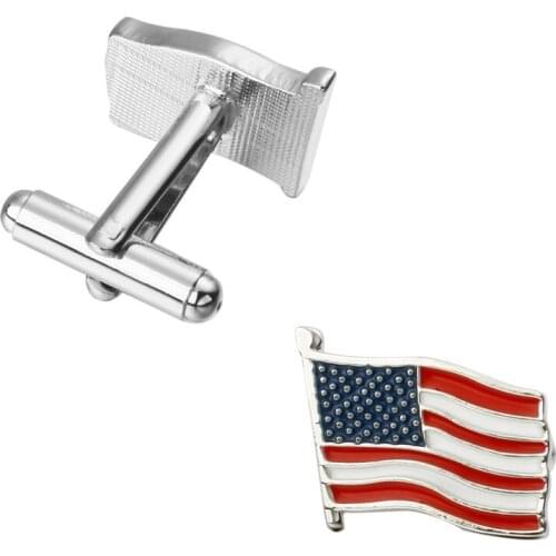 New high quality popular American flag Cufflinks men wedding Golden Mens Long Sleeve Shirt Cufflinks