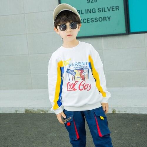 2020 Wholesale Autumn kids Cotton sweatshirt boys girl print fashion Casual tops spring baby toddler clothes Childrens clothing