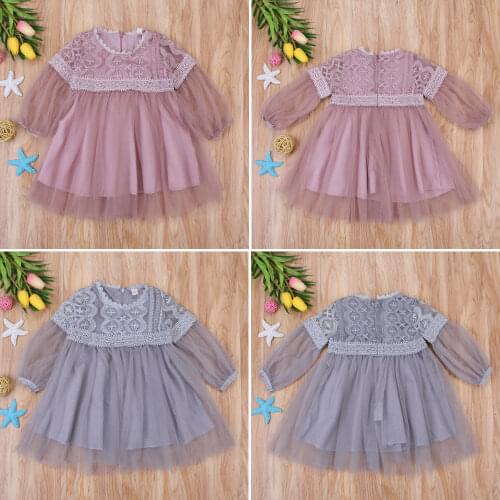 Pudcoco Dress For Girl Kids Baby Girls Princess Dress Floral Pageant Wedding Party Tulle Dresses 0-3Y