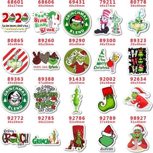 DIY Craft Supplies Sewing Accessories Cartoon Christmas Printed Planar Resins Mold 10 Pieces. PR-68601