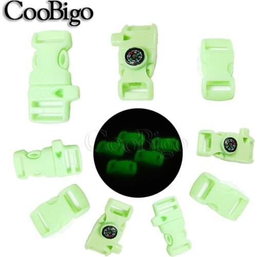 Paracord Bracelet Release Buckle Glow In the Dark Curved Pets Collar Strap Webbing Bag Accessories