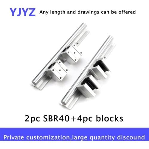 Factory direct sale two SBR40 linear guide rails (150~1150mm) + four SBR40 sliders (standard/extended) complete models