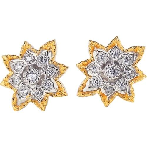 S925 Sterling Silver Luxury Gorgeous Pendant Stud Earrings Full CZ Bride Wedding Actor Dancer flower Party Show Earring