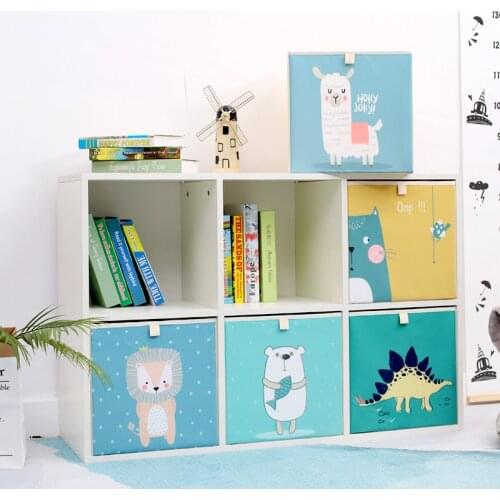 Cartoon Animal Pattern Folding Storage Box For Toys Storage Organizers Cube Sundries Storage Basket Bins