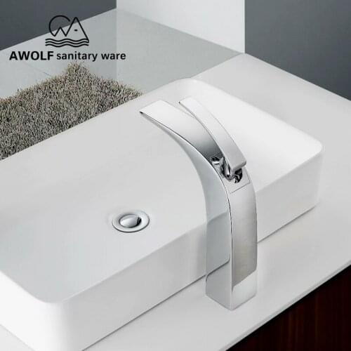 Bathroom Sink Faucet Solid Brass Basin Faucet Matte Black Chrome High Design Modren Washing Mixer Water Tap ML8077