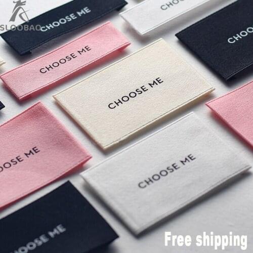 ClothingWovenLabelCustomHigh-densityCollarLabelCustom-MadeClothesLOGOEmbroideryLabelsFreeDesignPolyesterCottonPrintingMarkLeadBi