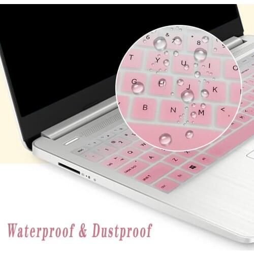 Ultra Slim Clear Desktop Keyboard Skin Protector Cover for PC HP 15.6inch BF Clear Pink+Green