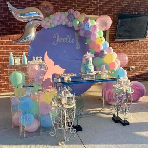 Mermaid Birthday Party Decorations Balloons Garland Arch Macaron Latex Balloon Girl Birthday Party Baby Shower Decor Supplies