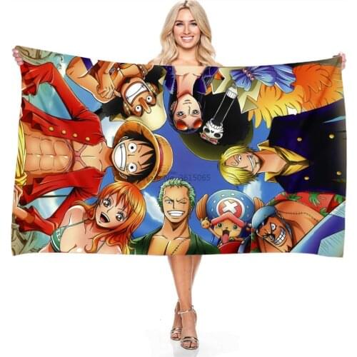 Japan Anime Monkey D. Luffy Bath Towels for Adults Childrens Kids One Piece Microfiber Beach Towels Quick-drying Sports Towels