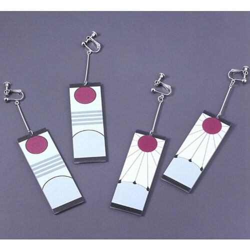 Trumpet Drop Earrings Anime Acrylic Demon Slayer Kimetsu no Yaiba Blade of Ghost Earings For Women Men Gift Earrings