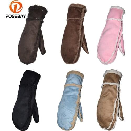 POSSBAY Full Fingers Motorcycle Winter Gloves Female Ladies Girls Cotton Glove Outdoor Warm Cycling Ski Motocross Glove