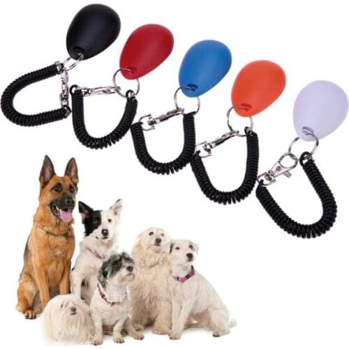 1 pcs Pet Cat Dog Training Clicker Plastic New Dogs Click Trainer Aid Too Adjustable Wrist Strap Sound Key Chain Dog Supplies