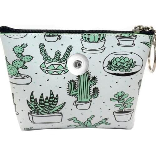 New 18MM Snap Button Jewelry Crystal Powder Shiny Fish Scale Leopard Snap Button Coin Purse Bag for Women Charm Bracelet