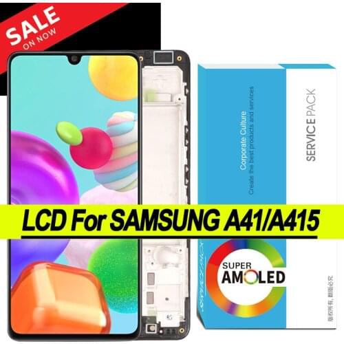 100% Original 6.1" AMOLED Display for Samsung Galaxy A41 SM-A415F A415 Full LCD Touch Screen Digitizer Assembly Repair Parts