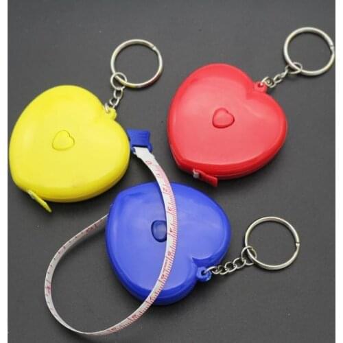 200pcs Mini Small ABS Heart Shape Body Measuring Ruler Tape 60Inch 1.5M Wedding Party Favor And Gift Promotion Souvenir SN1708