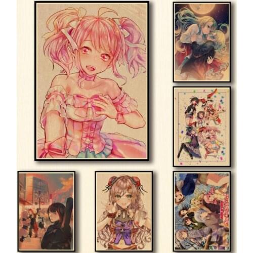 50 Designs Anime BanG Dream! Girls Band Party! Kraftpaper Poster Artwork Fancy Wall Sticker for Coffee House Bar 2