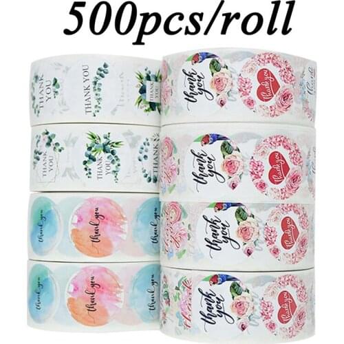 500Pcs Thank You Round Adhseive Label Sticker Gift Sealing Package Label for Wedding Birthday Party Supplies Stationery Sticker