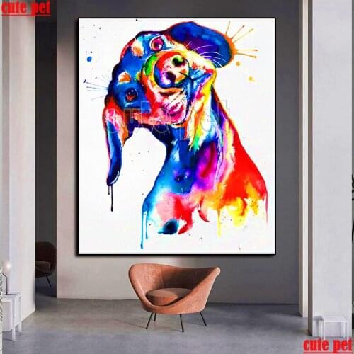 5D Diamond Painting Color oil painting cute puppy Diamond Mosaic Embroidery Full Drill Diy Cross Stitch Children gift Decoration