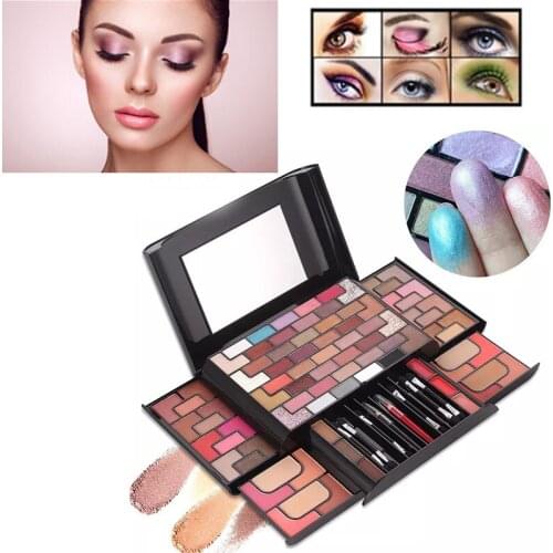 68 Colors Make Up Sets Matte Glitter Eye Shadow Palette Powder Lipstick Blush Makeup Brush Waterproof Professional Cosmetics Kit