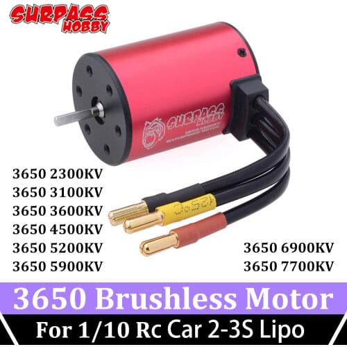 SURPASS HOBBY 3650 Brushless Motor 3600KV 4500KV 5900KV 6900KV 7700KV Waterproof 3.175mm 60A ESC for RC Car 1/10 3S Liop Wltoys