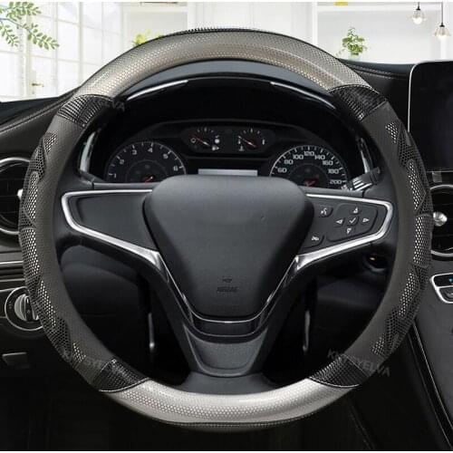 For Chevrolet Orlando Colorado Malibu Cruz Car Styling Carbon Fiber Leather Steering Wheel Cover Interior Accessories