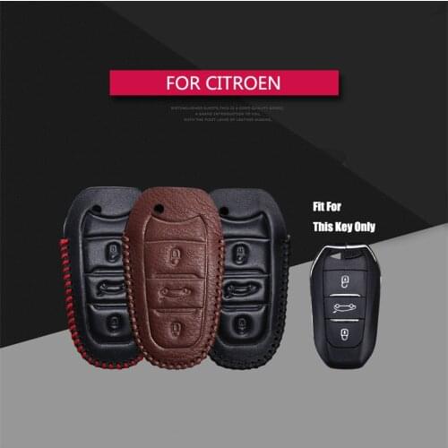 Best Sale Leather Flip Car Key Case Cover For Citroen C1 C2 C3 C4 C5 C4l DS5 Xsara Grand Picasso Key Holder Key Parts Skin Shell