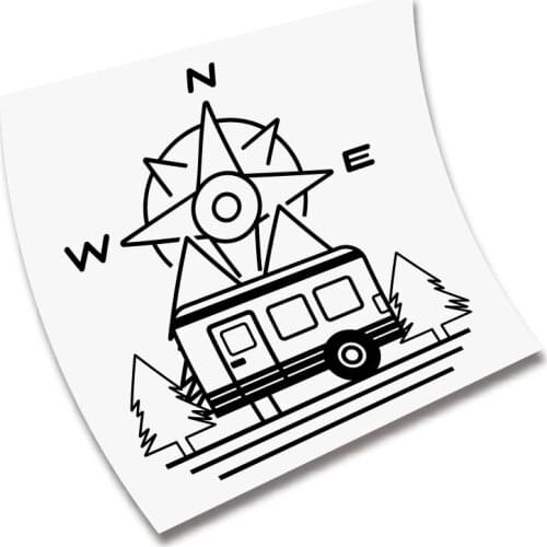 Motor Home sticker wind rose Adventure CAMPING caravan