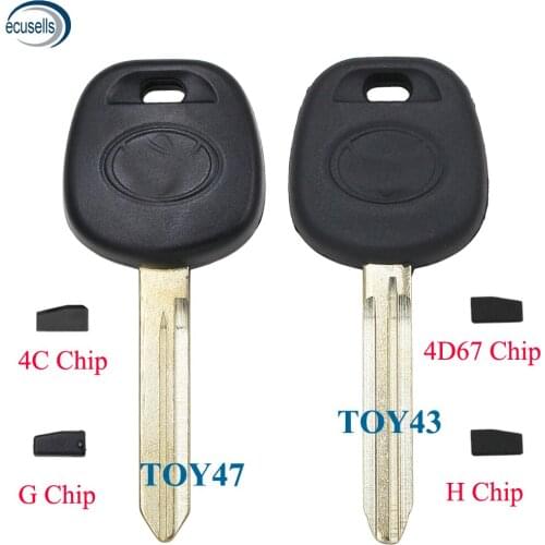 G Chip 4D67 Chip H Chip 4C Chip with Transponder Key Shell Fob Case for Toyota TOY43 TOY47 Blade