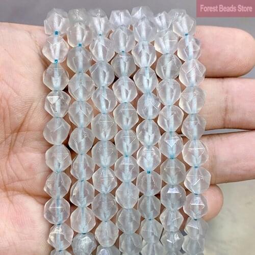 Smooth 8MM Faceted Transparent Light Gray Chalcedony Spacers Loose Beads for Making Jewelry Handmade DIY Necklace Bracelet 14"