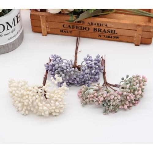 6pcs Mini Artificial Grass Plant Artificial Flowers for Wedding Christmas Decor DIY scrapbooking Wreath Fake flowers