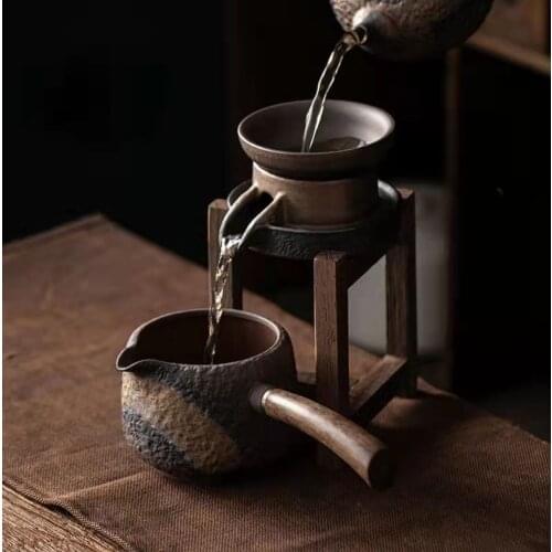 NOOLIM Purple Clay Taste Stone Mill Tea Strainers Ceramic Hand Made Spice Filter Creative Retro Chinese Teahouse Tools