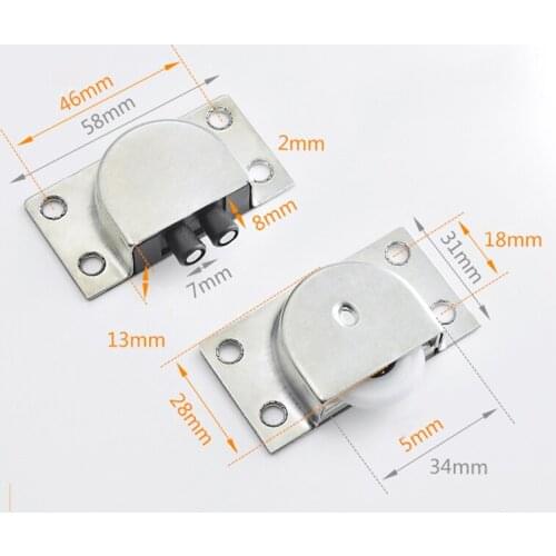 Furniture Sliding Door Wheel Roller Runner Hanging Wardrobe Cabinet Bearing Top Bottom Cupboard Pulley Wheel
