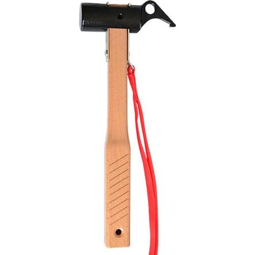 Outdoor Camping Copper Hammer Tent Tarp Nails Pegs Hammer Wooden Handle Outdoor Multifunctional Tools for Hiking Backpacking
