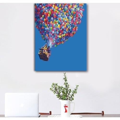 Painting by numbers art paint by number Diy up balloon illustration hand-filled color decoration painting oil paintin